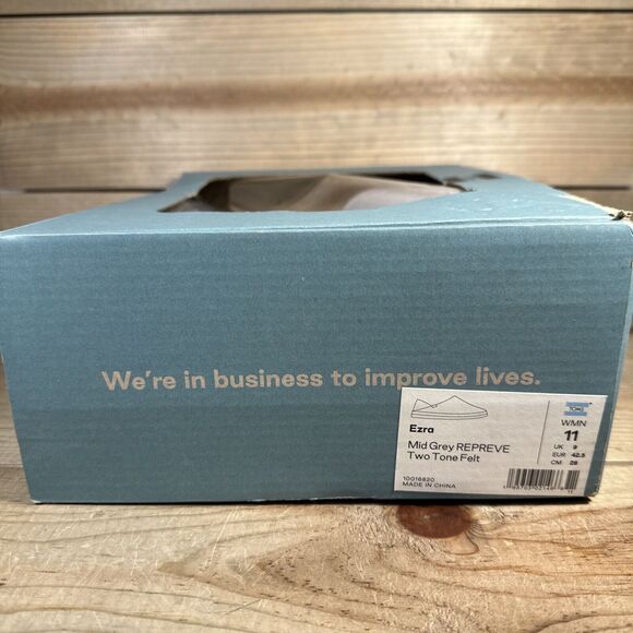 NEW Women’s Size 11 - TOMS Ezra Mid Grey Repreve Two Tone Felt Faux Fur Slippers - Picture 10 of 10